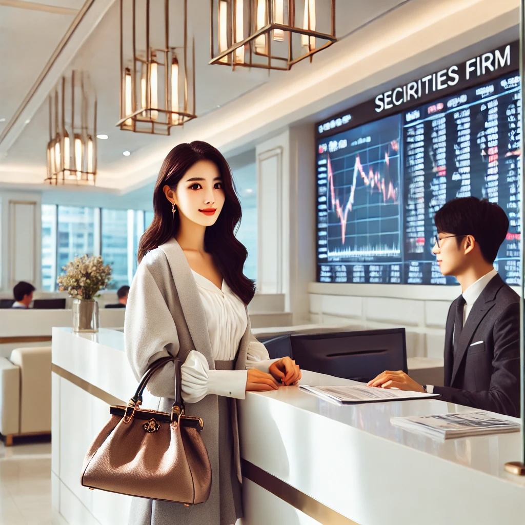 증권사에 방문한 고객
