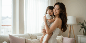 아이를 안고 있는 여성