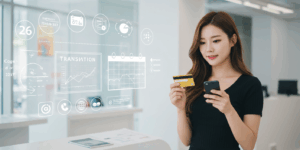 신용카드를 사용중인 여성