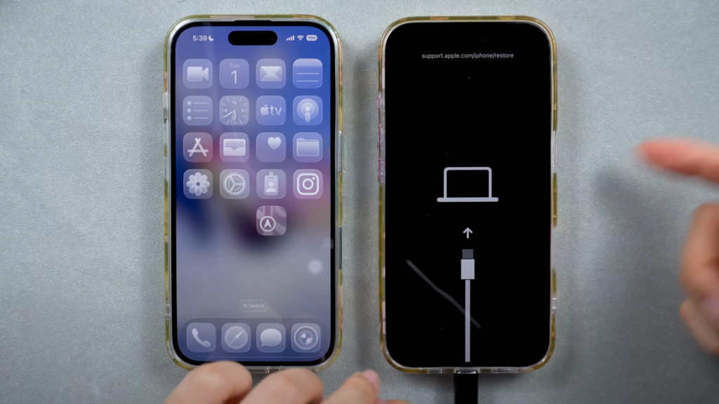 아이폰 복구모드 화면