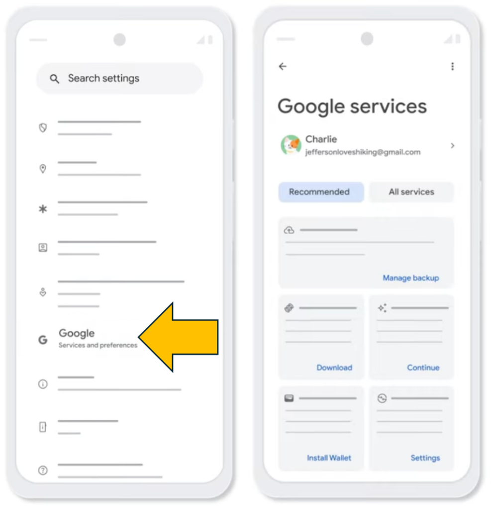 구글 설정 진입